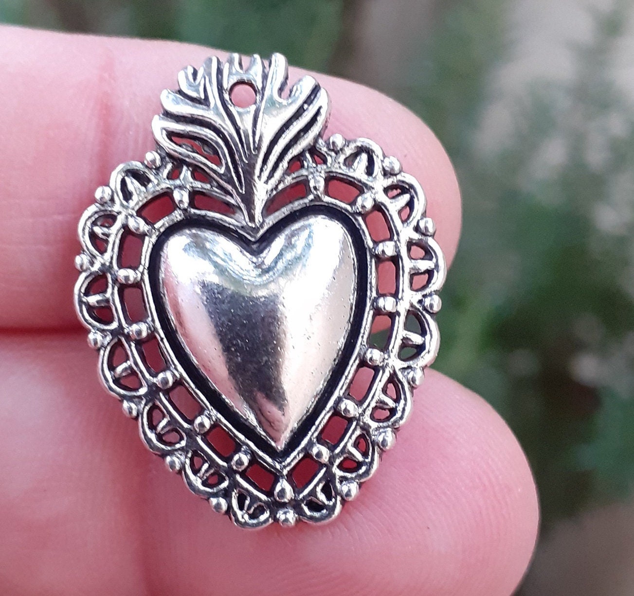 Pendentif Religieux Pendentif Ex Voto Coeur Sacré de Marie Ex Voto Coeur Sacré Jésus