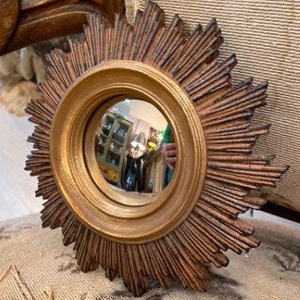 Miroir œil de sorcière Miroir Soleil avec oeil de sorcière Style Napoléon III Miroir verre convexe Mirroir Soleil Bullseye