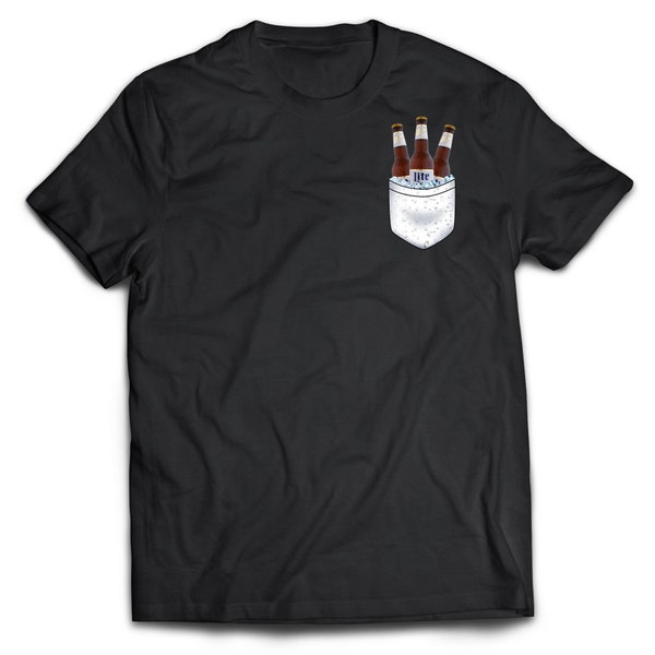 Miller Lite Looking Pocket Beer Graphic TShirt