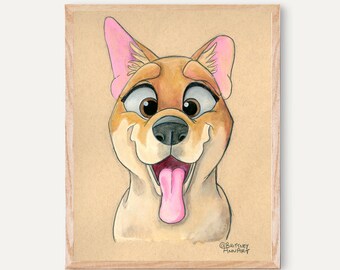 Shiba Inu Dog Print, Dog Art, Puppy Nursery Wall Art, Dog Nursery Print, Animal Wall Art, Dog Breeds Print, Kids Room Decor, Dog Wall Art