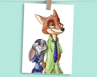 ズートピア ニック・ワイルド ジュディ・ホップス ディズニーアート