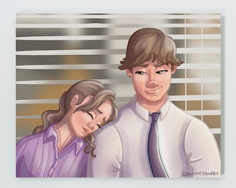 Jim et Pam The Office TV Show Cadeaux, The Office Canvas Wall Art, Jim Halpert Pam Beesly, Dunder Mifflin, The Office TV Show Decor