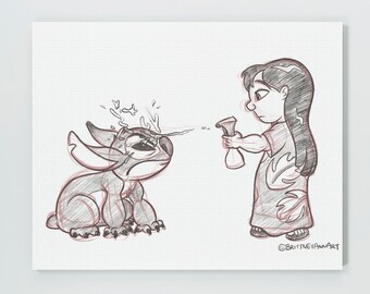 リロ アンド スティッチ ギフト ディズニー キャンバス アート
