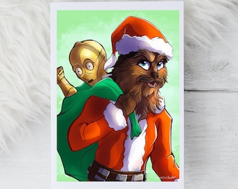 Chewbacca Art Star Wars Christmas Card