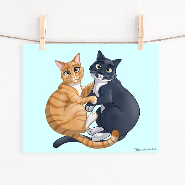 Tuxedo Cat Art - Etsy