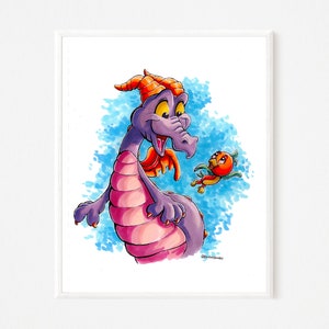 Figment Orange Bird Epcot Disney Lámina artística