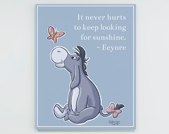 Toile d'art Bourriquet Disney, oeuvre d'art de Winnie l'ourson, art Disney, citation de Winnie l'ourson, cadeau Disney, chambre de bébé Winnie l'ourson, art mural Disney