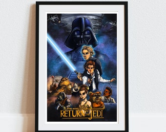 Return of the Jedi Star Wars Drawing | Star Wars Art Print