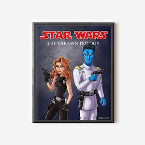 Stampa di Thrawn Mara Jade di Star Wars, disegno del Grand&#39;Ammiraglio Thrawn di Star Wars