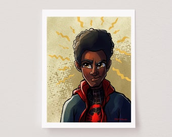 Miles Morales Into The Spiderverse Marvel Art Print
