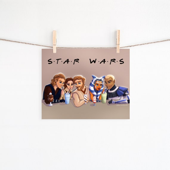 Star Wars Print, Anakin Skywalker, Padme Amidala, Obi Wan Kenobi