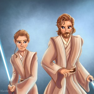 Anakin Skywalker Obi wan Kenobi Star Wars Art Print, Jedi, Anakin Skywalker Art, Obi wan Art, Star Wars Office Decor, Star Wars Print
