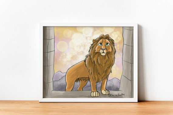 Aslan Chronicles Of Narnia Print Lion Witch Wardrobe Art Etsy