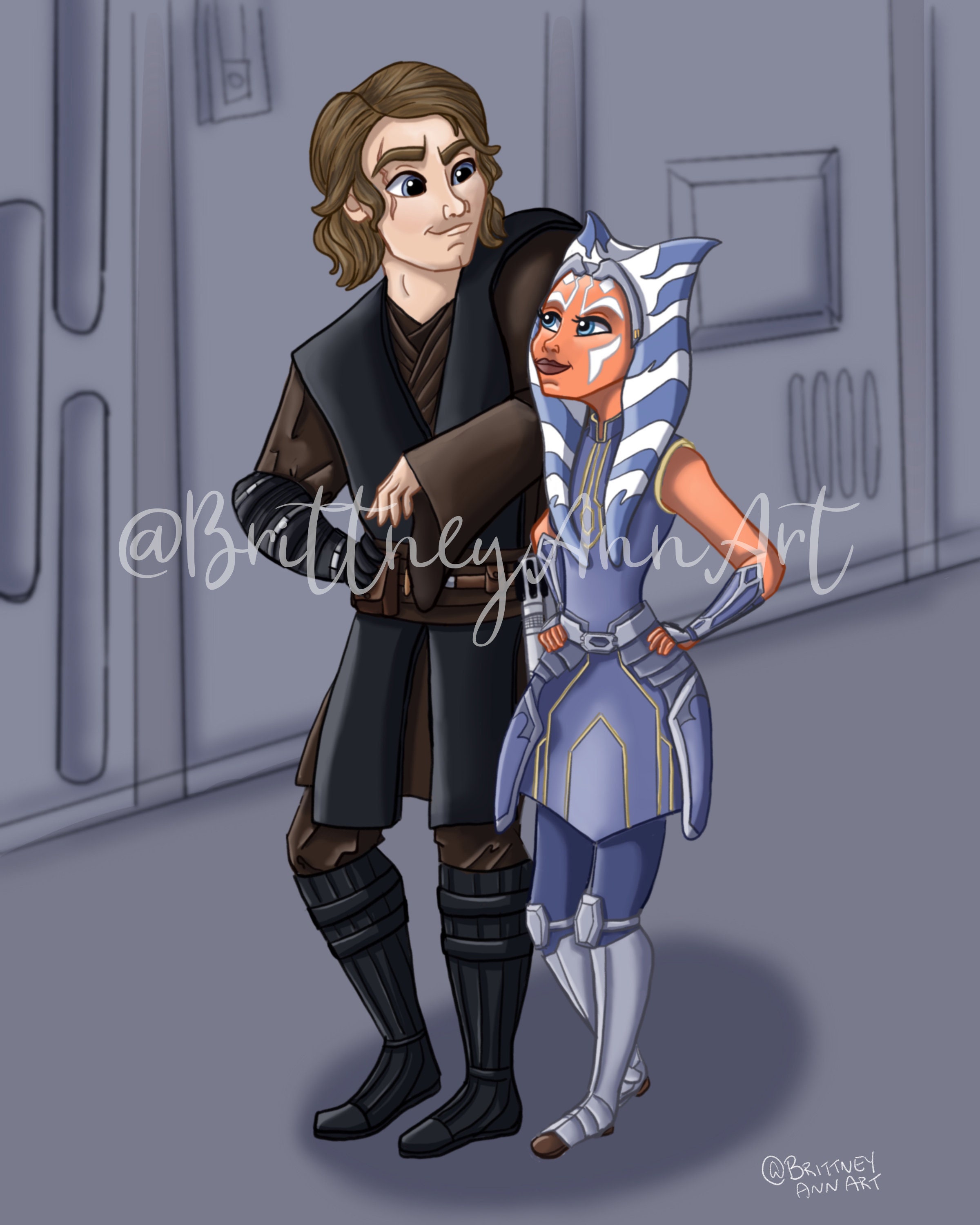 Ahsoka Tano Anakin Skywalker Star Wars Print Clone Wars Star Etsy