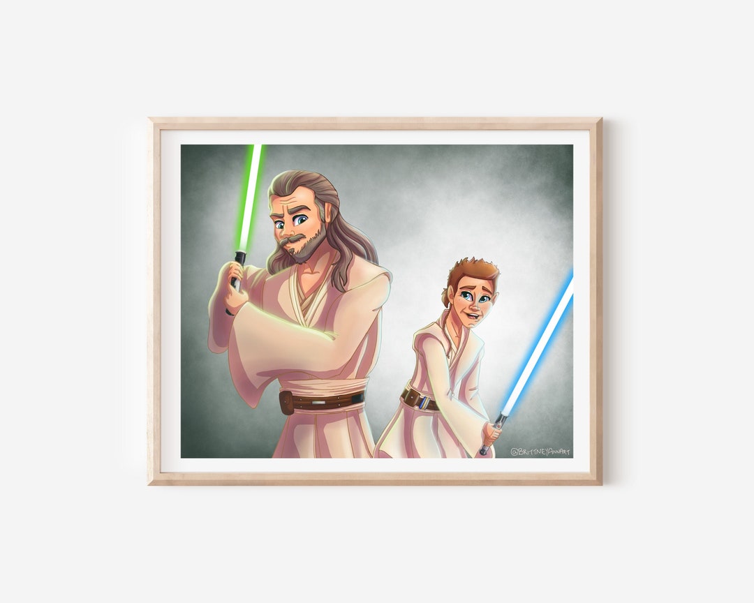 obi-wan kenobi, anakin skywalker, and qui-gon jinn (star wars) drawn by  thisuserisalive