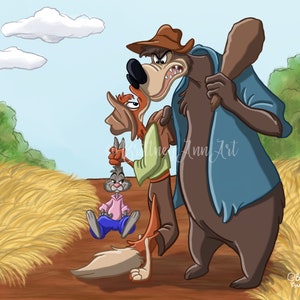 Brer Rabbit, Brer Fox Brer Bear Disney Wall Art, Splash Mountain Poster Song of the South Disney Decor, Disney Gifts, Disney Print