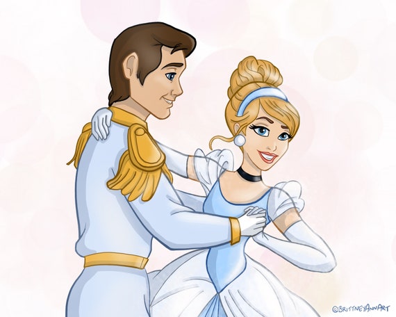 Cinderella Disney Princess Wall Art, Disney Art, Prince Charming