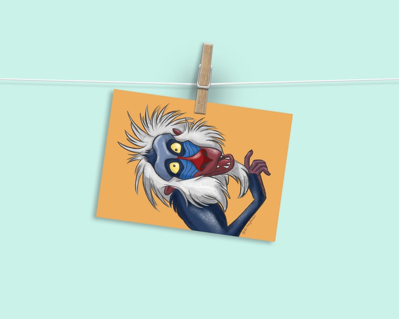 Rafiki Lion King Print Disney Gifts Disney Print Desk | Etsy