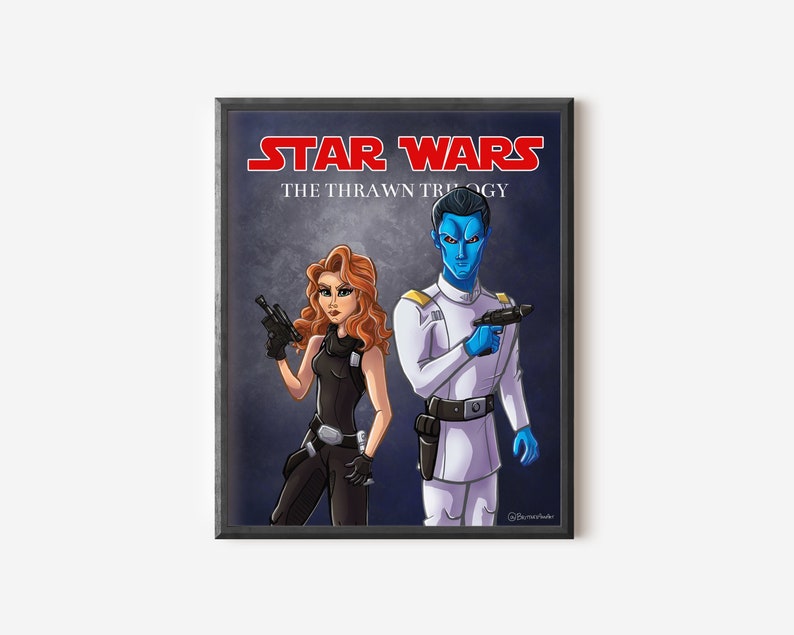 Thrawn Mara Jade Star Wars Print, Grand Admiral Thrawn Star Wars Drawing image 1