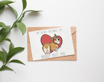 Corgi Dog Valentine Card, Valentines Card Husband