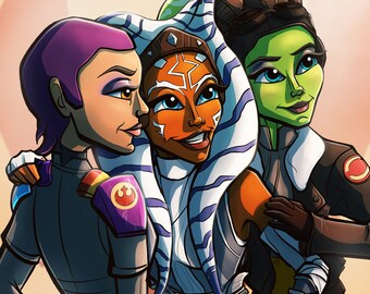 Ahsoka Tano, Hera Syndulla, Star Wars Rebels Sabine Mandalorian Art