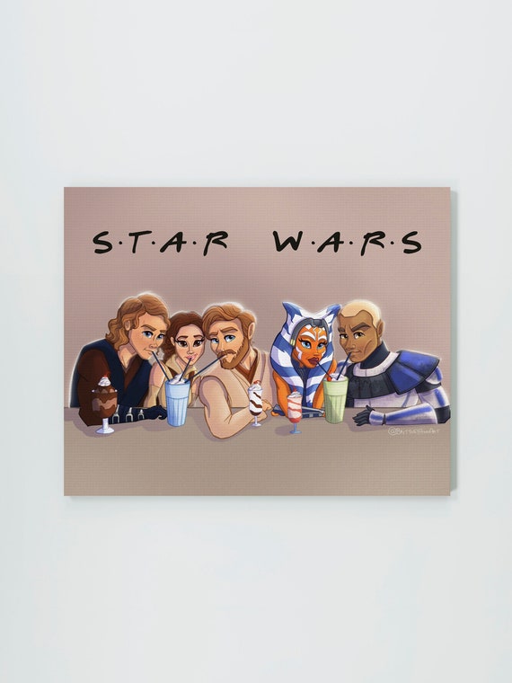 Star Wars Canvas Wall Art | Anakin Skywalker, Padme Amidala, Obi Wan Kenobi, Ahsoka Tano Star Wars The Clone Wars Digital Painting