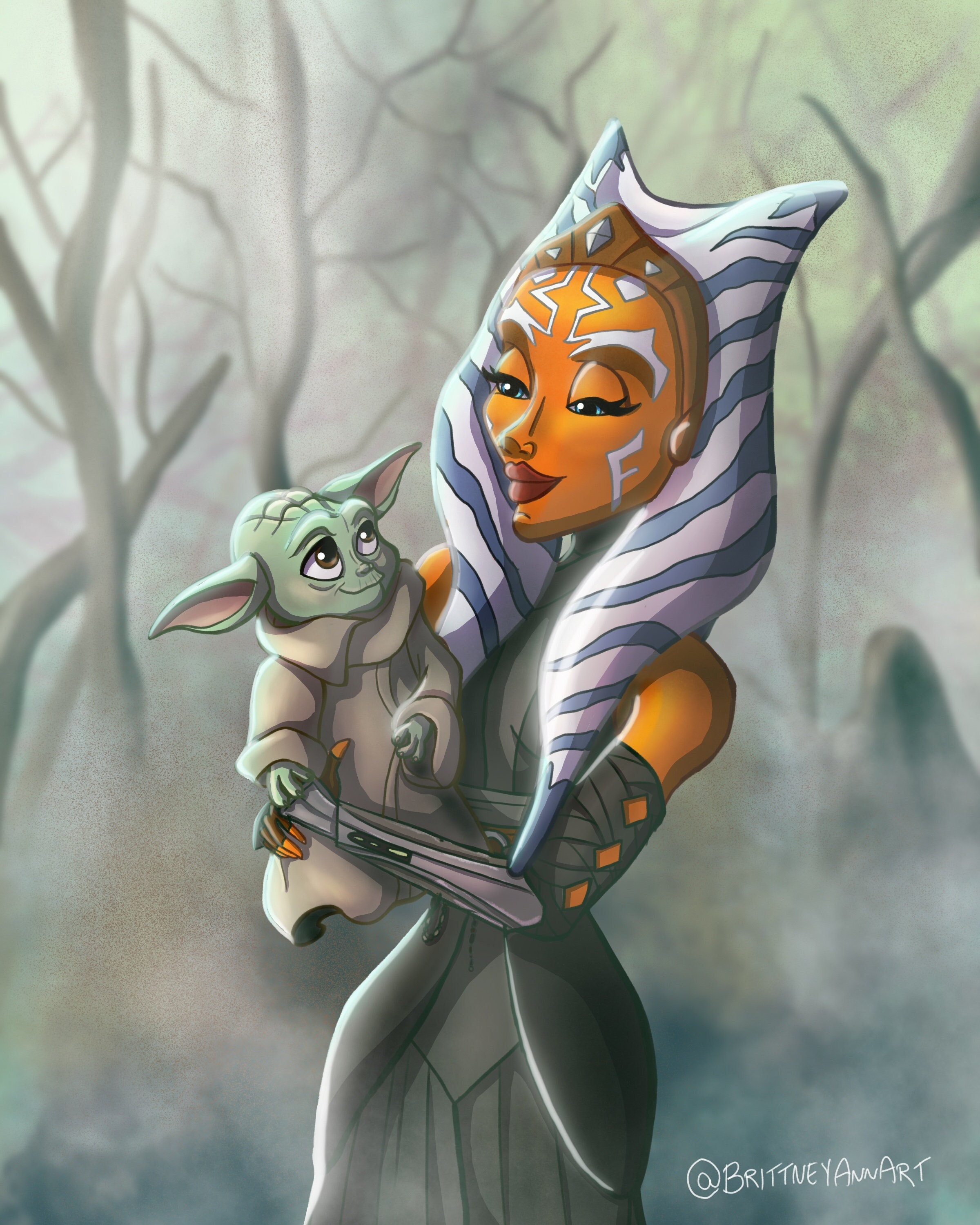 Ahsoka Tano Grogu Star Wars Office Decor Mandalorian Star Etsy