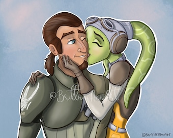 Star Wars Kanan Jarrus Hera Syndulla Impression d&#39;art Star Wars, Star Wars Hera, Kanan, rebelles, décoration Star Wars, cadeau Star Wars, impression Star Wars