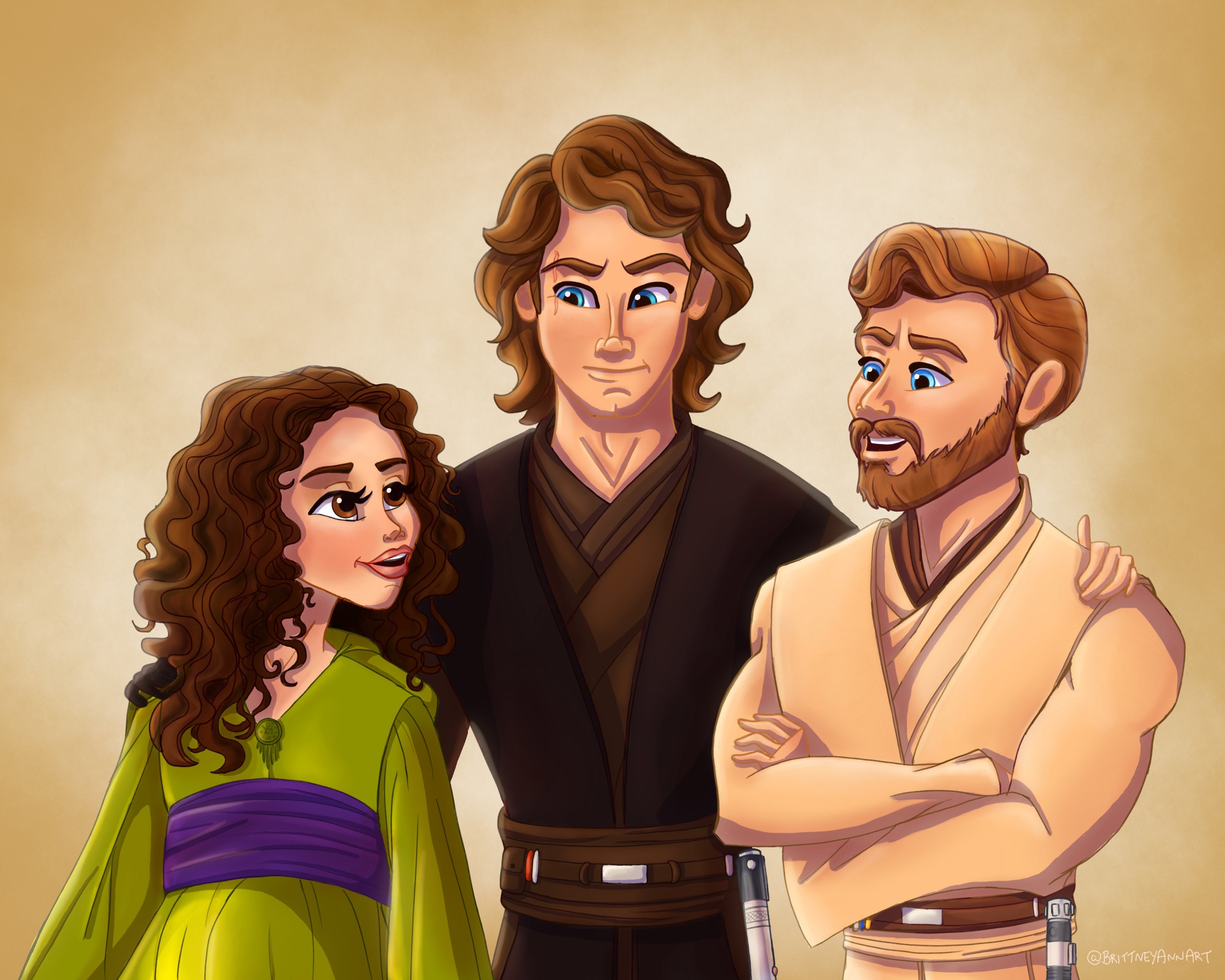 Padme Amidala Anakin Skywalker Obi wan Kenobi Star Wars Art Print Revenge of the Sith Star Wars Characters Star Wars Office Decor