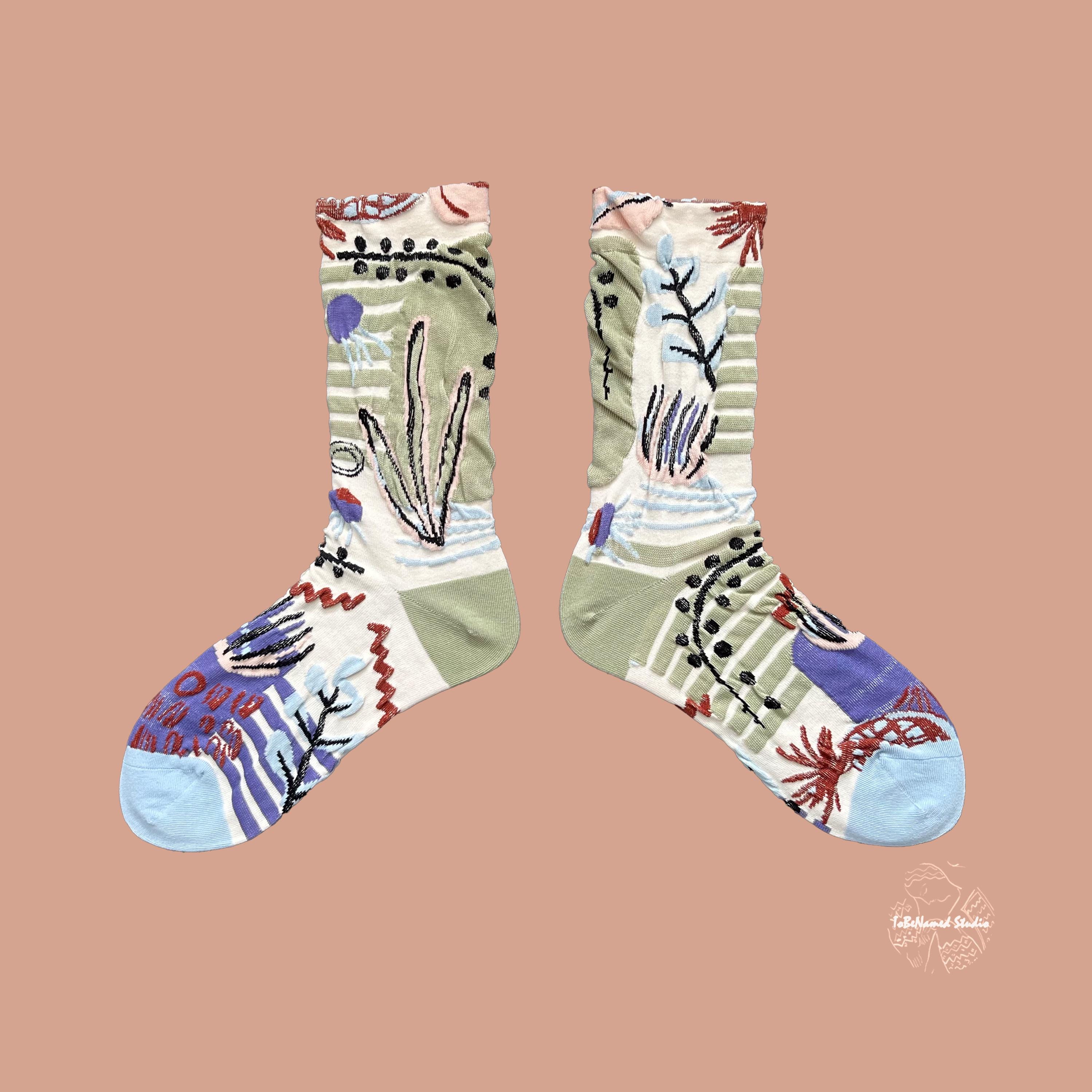 ARBORETUM SERIES Abstract Botanical Pattern Crew Socks | Haeckel ...