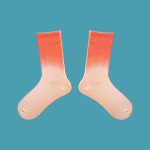 COLOR BRUSHED fun crew socks - colorful patterned socks - art cotton cozy socks women/men - funky socks - novelty socks gift idea