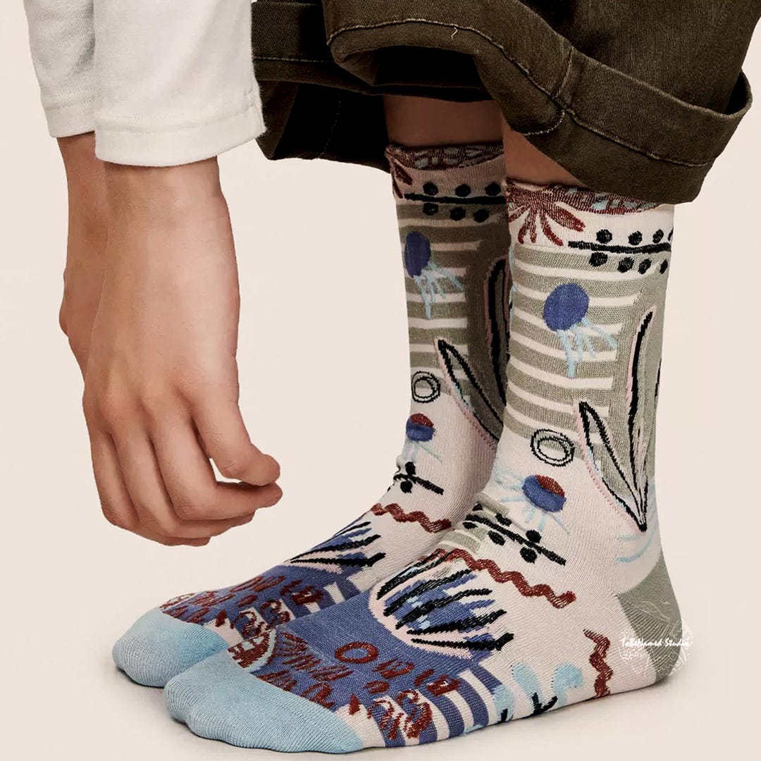 ARBORETUM SERIES Abstract Botanical Pattern Crew Socks | Haeckel ...