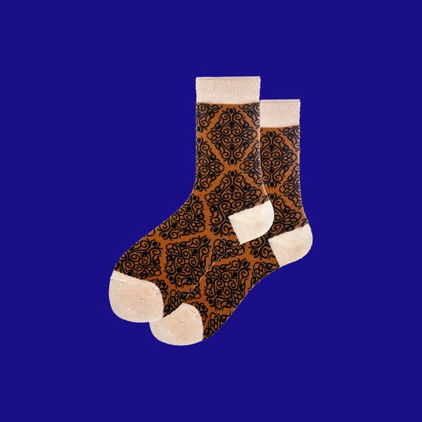 SICILY PALACE unisex cotton fun crew socks | funky art patterned socks | cool novelty fashion socks | cozy chic socks | crazy socks | gift