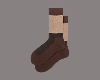 MACCHIATO unisex cotton fun fashion socks | brown chic art socks | cozy warm socks | unique novelty socks | holiday gift for her/him