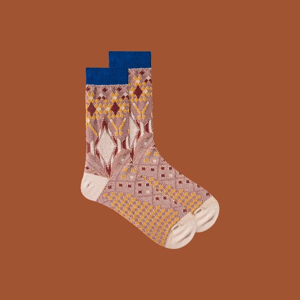 BUDAPEST unisex cotton art crew socks | colorful fun pattern socks | unique novelty fashion socks | cozy chic socks | holiday gift