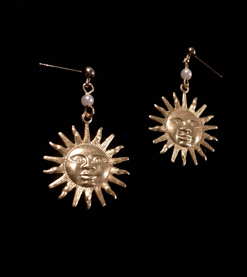 statement drop dangle earrings sun dangle earrings Sun face drop dangle earrings face drop dangle earrings