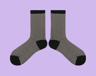 OXFORD STRIPE fun strip fashion socks | chic pattern socks | soft cozy cotton socks | unique novelty socks | crazy funky crew socks | gift