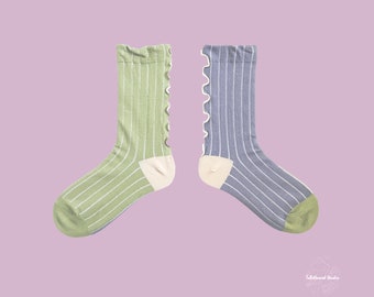 PURPLE CANDY fun art pattern socks | crazy funky crew socks | unique novelty fashion socks | spring 3D texture socks | colorful gift idea
