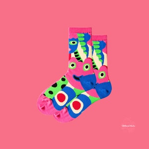 GAZE fun colorful pattern socks | funky art socks | crazy novelty socks | unique fashion socks | unisex dress socks | holiday gift