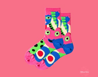 GAZE fun colorful pattern socks | funky art socks | crazy novelty socks | unique fashion socks | unisex dress socks | holiday gift