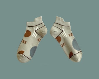 RETRO BAUHAUS fun ankle socks - summer socks - crazy socks - funky socks - colorful socks - cute socks - patterned socks - art cotton socks