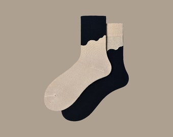 CAPPUCCINO fun art pattern crew socks | coffee theme novelty socks | unisex cotton novelty socks | cozy funky fashion socks | gift idea