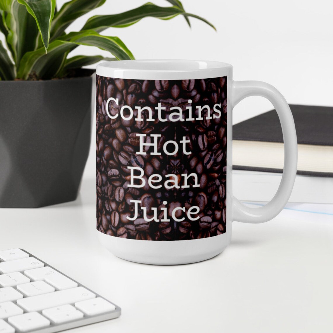 Contains Hot Bean Juice coffee mug coffee lover coffee Etsy