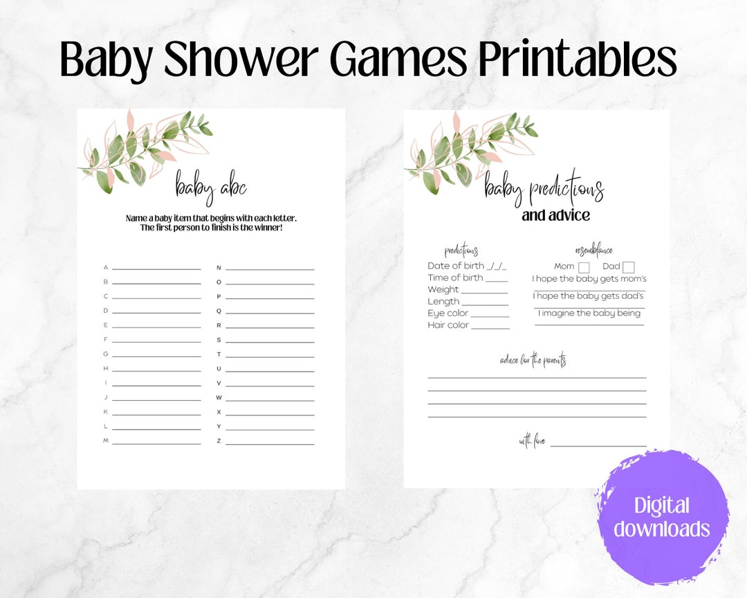 Five Baby Shower Games Printables, Fun Baby Shower Ideas, Beautiful ...