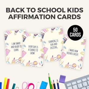 50 Back To School Kinder Affirmationskarten Ausdrucke