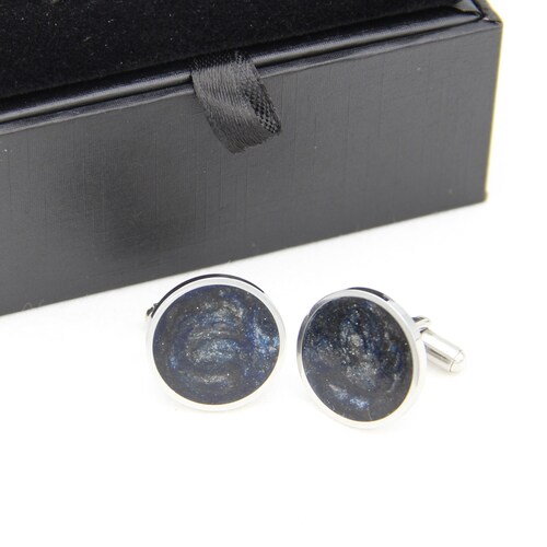 Queen City Silver selling Diamond Cast Cufflinks, Galaxy Cufflinks with Diamond Dust, Groom Gift, Groomsmen Gift, Handmade Cufflinks