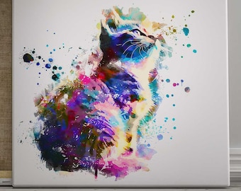 Custom Pet Portrait, Cat Portrait, Dog Portrait, Pet Painting, Personalized Gift, Digital Watercolor, Canvas, Metal, Paper, Mug, RISK FREE