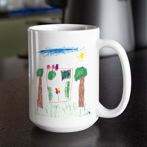 Personalized Kids Drawing Mug, Kids Artwork Mug, Child's Drawing Mug, Make Your Own Mug, Personalized Gift, Gift for Parents, Grandparents image 1