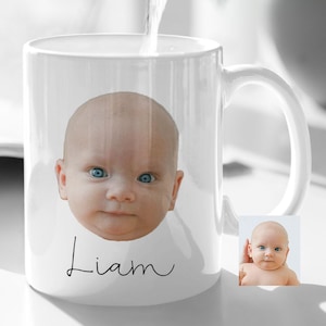 Personalized Photo face Mug, Custom face mug, Custom Text Photo Mug, Face mug, Make Your Own Mug, Unique Artwork, Personalized birthday Gift