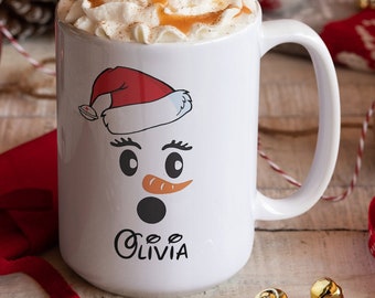 Personalized Christmas Mug, Custom Snowman Mug, Christmas Coffee mug, Christmas Gift, Personalized Gift, Customized Mug, Gift for kids
